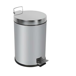 Zethome Paslanmaz Pedallı Çöp Kovası Krom 5 LT