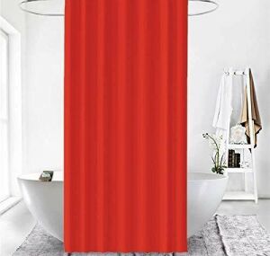 Banyo Perdesi 1x180x200 Tek Kanat Duş Perdesi Halka Hediyeli Duşakabin Perdesi 0010 Kırmızı