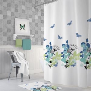 Banyo Perdesi 1x180x200 Tek Kanat Duş Perdesi Halka Hediyeli Duşakabin Perdesi Spring