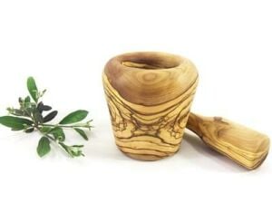 Zethome Zeytin Ağacı Ahşap Oyma Havan Seti Sarımsak Döveceği Ezeceği 10X10