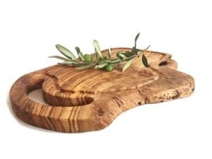 Zethome Zeytin Ağacı Ahşap Doğal Formlu Oluklu, Oluklu Steak Tahtası
