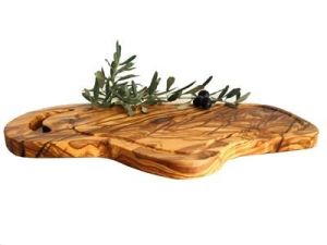 Zethome Zeytin Ağacı Ahşap Doğal Formlu Oluklu, Oluklu Steak Tahtası