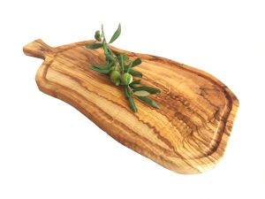 Zethome Zeytin Ağacı Ahşap Doğal Formlu Saplı Oluklu Steak Tahtası