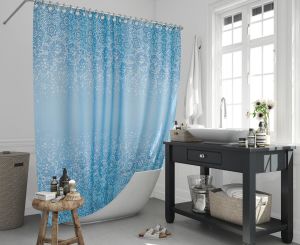 Zethome Banyo Duş Perdesi 6303 180x200 Perde Borusu Askı Aparatı 120x200 Hediyeli