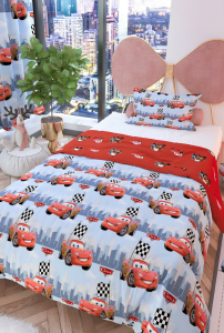 Zethome Şimşek McQueen Çift Taraflı Çocuk Nevresim Takımı 160x220 cm