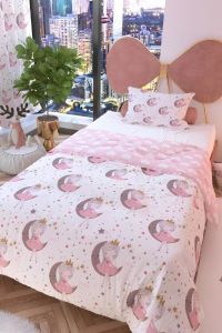 Zethome Ay Kız Avize ve Çift Taraflı Çocuk Nevresim Takımı 160x220 cm Beyaz Set