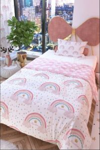 Zethome Şeker Gökkuşağı Avize ve Çift Taraflı Çocuk Nevresim Takımı 160x220 cm Set