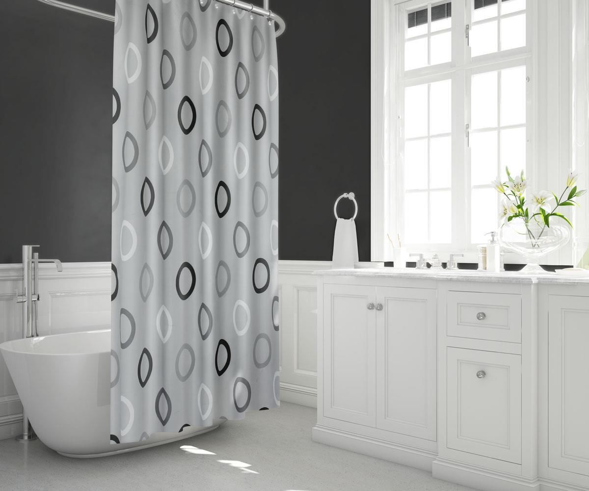 Banyo Perdesi 2x120x200 Çift Kanat Duş Perdesi Halka Hediyeli 5033 Gri