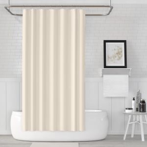 Banyo Perdesi 1x120x200 Tek Kanat Duş Perdesi Halka Hediyeli 0010 Krem