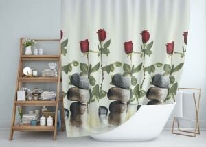 Banyo Perdesi 1x180x200 Tek Kanat Duş Perdesi Halka Hediyeli Duşakabin Perdesi 12005