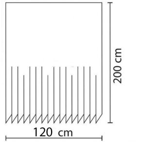 Banyo Perdesi 1x180x200 Tek Kanat Duş Perdesi Halka Hediyeli Duşakabin Perdesi 7359