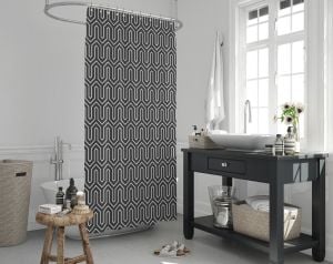 Banyo Perdesi 1x180x200 Tek Kanat Duş Perdesi Halka Hediyeli Duşakabin Perdesi 1076