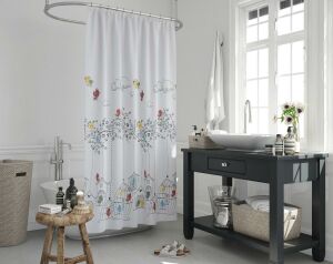 Banyo Perdesi 1x240x200 Tek Kanat Duş Perdesi Halka Hediyeli Duşakabin Perdesi 6144