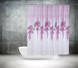 Banyo Perdesi 1x180x200 Tek Kanat Duş Perdesi Halka Hediyeli Duşakabin Perdesi 7359
