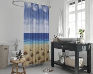 Banyo Perdesi 1x180x200 Tek Kanat Duş Perdesi Halka Hediyeli Duşakabin Perdesi 10019