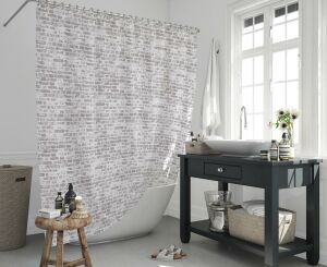 Banyo Perdesi 1x180x200 Tek Kanat Duş Perdesi Halka Hediyeli Duşakabin Perdesi 1406