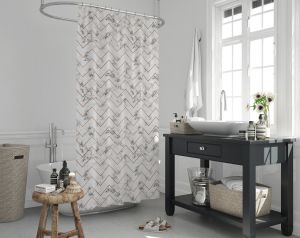 Banyo Perdesi 1x180x200 Tek Kanat Duş Perdesi Halka Hediyeli Duşakabin Perdesi 5705