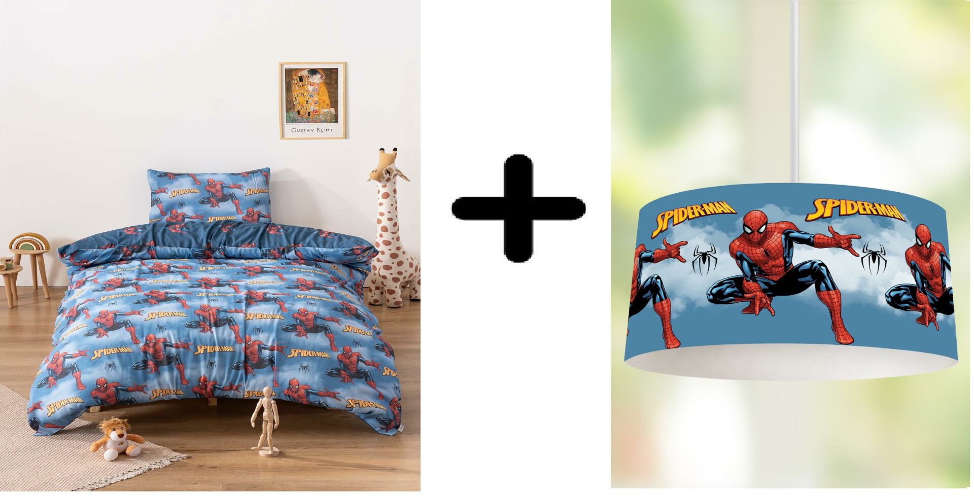 Zethome Örümcek Adam Avize ve Çift Taraflı Çocuk Nevresim Takımı 160x220 cm Set