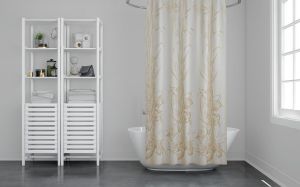 Banyo Perdesi 2x100x200 Çift Kanat Duş Perdesi Halka Hediyeli Duşakabin Perdesi 6932