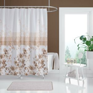 Banyo Perdesi 1x120x200 Tek Kanat Duş Perdesi Halka Hediyeli Duşakabin Perdesi 4131