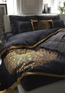 Zethome Mavi Desenli Çift Kişilik Nevresim Takımı 200x215 cm