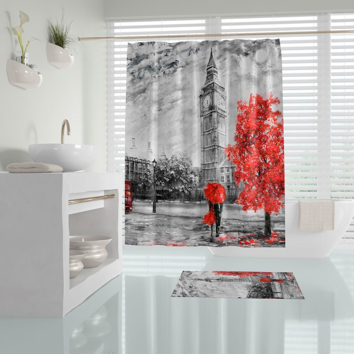 Banyo Perdesi 1x120x200 Tek Kanat Duş Perdesi Halka Hediyeli Bigben