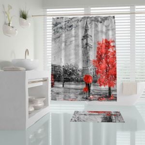 Banyo Perdesi 1x120x200 Tek Kanat Duş Perdesi Halka Hediyeli Bigben