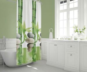 Banyo Perdesi 1x120x200 Tek Kanat Duş Perdesi Halka Hediyeli 10056
