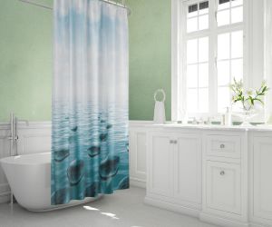 Banyo Perdesi 1x180x200 Tek Kanat Duş Perdesi Halka Hediyeli Duşakabin Perdesi 5075