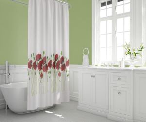 Banyo Perdesi 1x180x200 Tek Kanat Duş Perdesi Halka Hediyeli Duşakabin Perdesi 7081