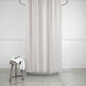 Banyo Perdesi 1x180x200 Tek Kanat Duş Perdesi Halka Hediyeli Duşakabin Perdesi 5026 Beyaz