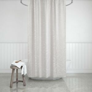 Banyo Perdesi 1x180x200 Tek Kanat Duş Perdesi Halka Hediyeli Duşakabin Perdesi 5026 Beyaz