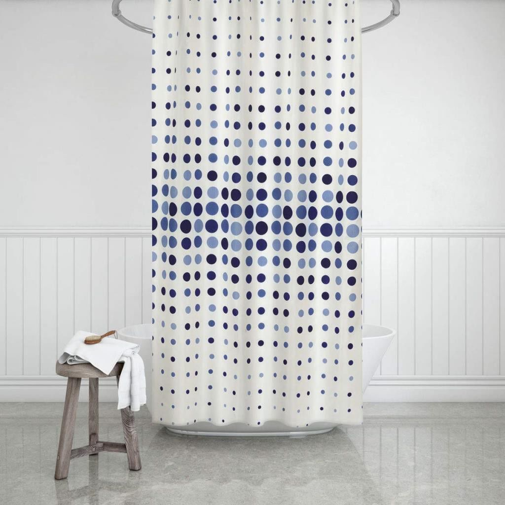 Banyo Perdesi 1x180x200 Tek Kanat Duş Perdesi Halka Hediyeli Duşakabin Perdesi 4961 Mavi