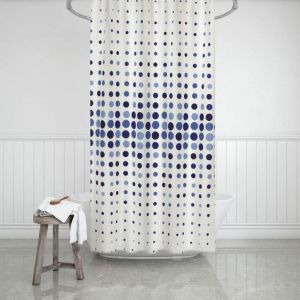 Banyo Perdesi 1x180x200 Tek Kanat Duş Perdesi Halka Hediyeli Duşakabin Perdesi 4961 Mavi