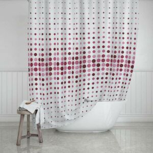 Banyo Perdesi 1x180x200 Tek Kanat Duş Perdesi Halka Hediyeli Duşakabin Perdesi 4961 Pembe