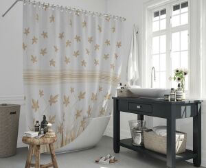 Banyo Perdesi 1x180x200 Tek Kanat Duş Perdesi Halka Hediyeli Duşakabin Perdesi 9818