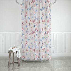 Banyo Perdesi 2x110x200 Çift Kanat Duş Perdesi Halka Hediyeli 8168