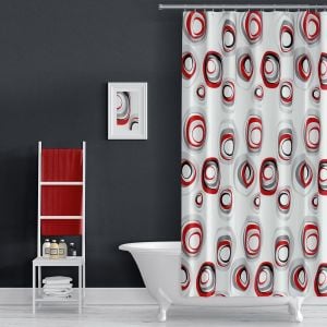 Banyo Perdesi 2x110x200 Çift Kanat Duş Perdesi Halka Hediyeli 4954 Karma