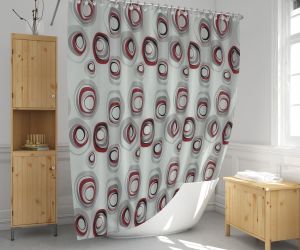 Banyo Perdesi 2x110x200 Çift Kanat Duş Perdesi Halka Hediyeli 4954 Karma