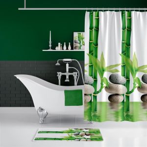 Banyo Perdesi 2x120x200 Çift Kanat Duş Perdesi Halka Hediyeli Duşakabin Perdesi 10056