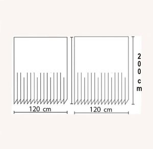 Banyo Perdesi 2x120x200 Çift Kanat Duş Perdesi Halka Hediyeli Duşakabin Perdesi 5033 Lilla