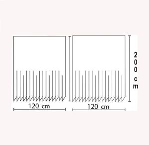 Zethome Tropik Banyo Duş Perdesi 5075 Çift Kanat 2X120x200