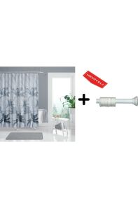 Banyo Duş Perdesi 5104 120x200 Perde Borusu Askı Aparatı 90x130 Hediyeli