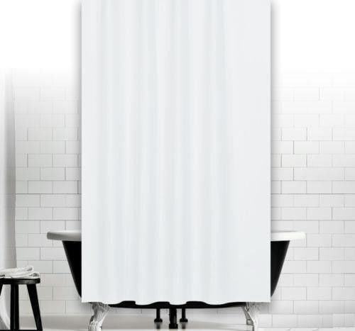 Banyo Perdesi 1x120x200 Tek Kanat Duş Perdesi Halka Hediyeli Beyaz 50 Adet