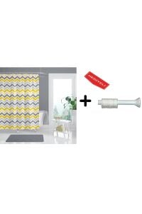 Banyo Duş Perdesi 4597 120x200 Perde Borusu Askı Aparatı 90x130 Hediyeli