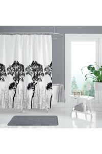 Banyo Duş Perdesi 3391 120x200 Perde Borusu Askı Aparatı 90x130 Hediyeli