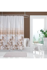 Banyo Duş Perdesi 4131 120x200 Perde Borusu Askı Aparatı 90x130 Hediyeli