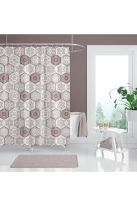 Banyo Duş Perdesi 2345 120x200 Perde Borusu Askı Aparatı 90x130 Hediyeli