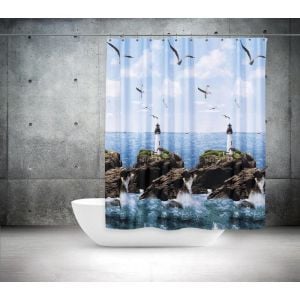 Banyo Perdesi 1x180x200 Tek Kanat Duş Perdesi Halka Hediyeli Duşakabin Perdesi 9298