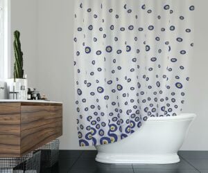 Banyo Perdesi 2x100x200 Çift Kanat Duş Perdesi Halka Hediyeli 3795